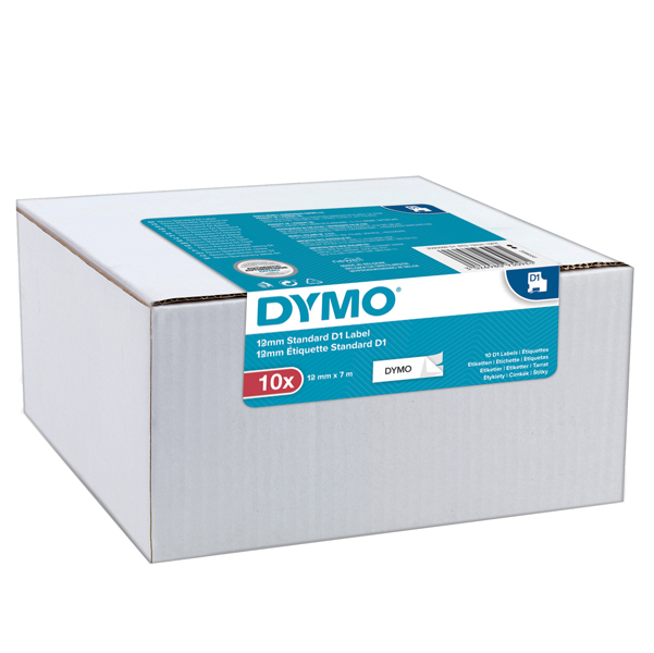 Value Pack 10 Nastri Dymo Tipo D1 (12mmX7mt nero/bianco S0720530