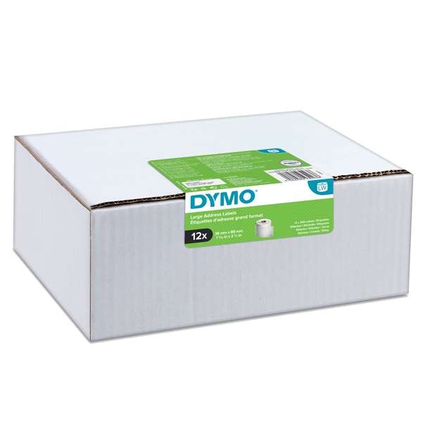 Value pack 12 rotoli etichette Indirizzi Estesi 36x89mm bianco (260e/rt Dymo LW