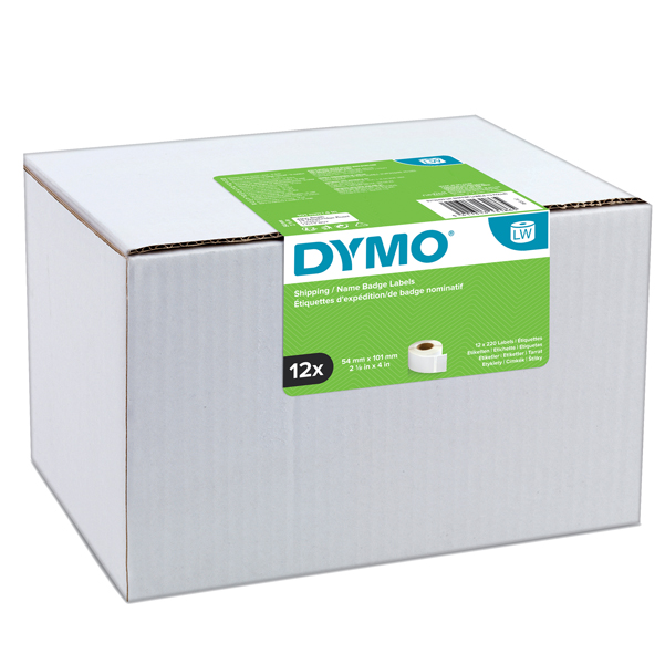 Value pack 12 rotoli etichette Spediz/Badge 54x101mm bianco (220etic/rt Dymo LW