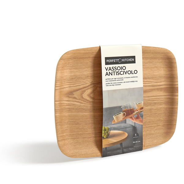 AVassoio antiscivolo in legno frassino 36x28cm