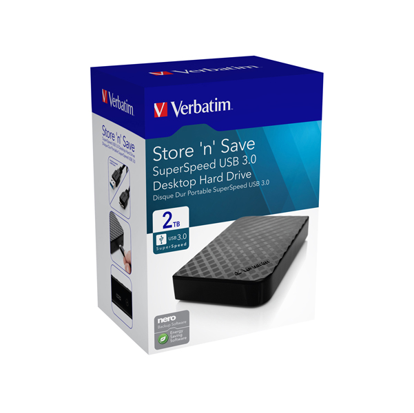 Verbatim HDD esterno 3.5'' 2TB USB 3.0