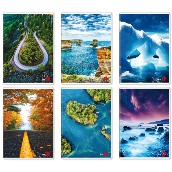 Maxiquaderno A4 40fg+2 80gr 5mm Paesaggi BM