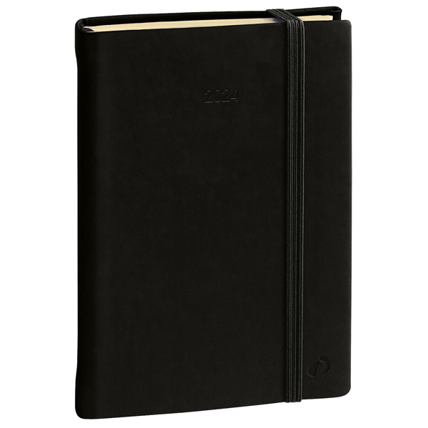 Agenda settimanale Affari Prestige ML 10x15cm Silk nero 2025 Quo Vadis