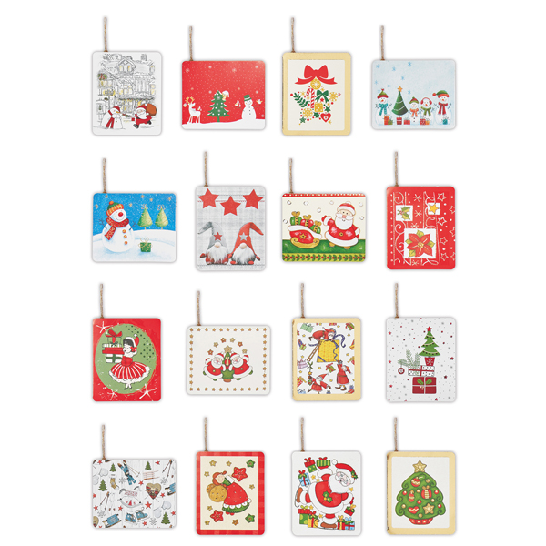 Segnapacco natale c/cordoncino fantasie assortite Sadoch