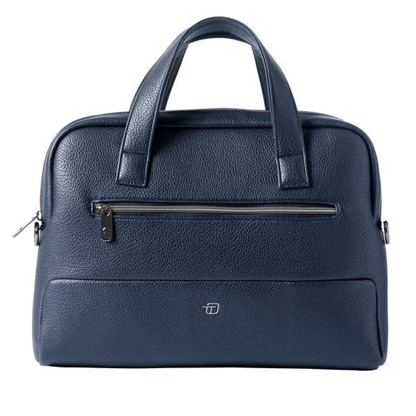 Borsa c/manici slim Gate Trended ecopelle dim.41x30x7cm blu InTempo