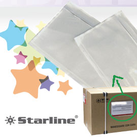 100 BUSTE PORTADOCUMENTI ADESIVA 175x130MM STARLINE