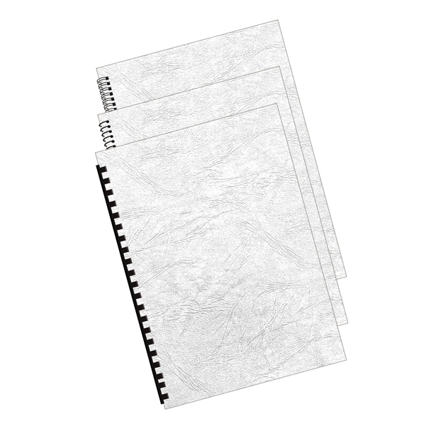 100 Copertine A4 cartoncino groffrato semilpelle 250g bianco Fellowes