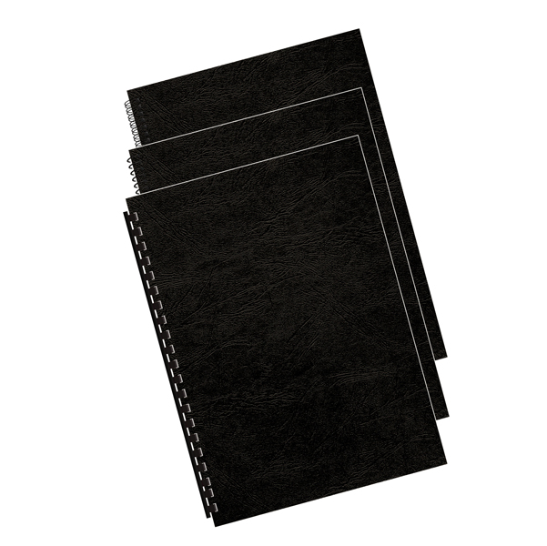 100 Copertine A4 cartoncino groffrato semilpelle 240g nero Fellowes
