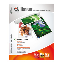 100 POUCHES 216x303mm (A4 75my TiTanium