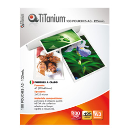 100 POUCHES 303x426mm (A3 125my TiTanium