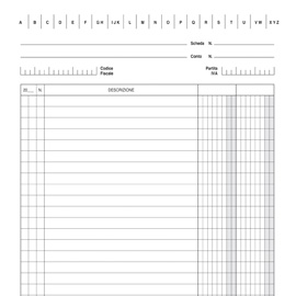 100 SCHEDE VERTICALE 21X15CM DARE/AVERE/SALDO E3336BL