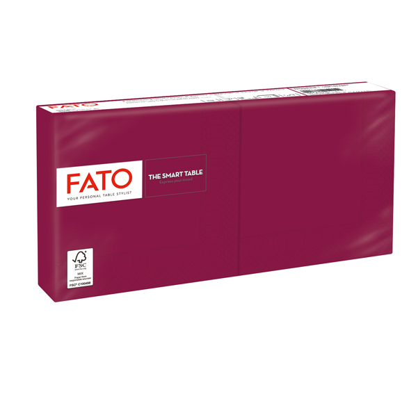 100 tovaglioli carta 24x24cm 2 Veli Bordeaux Fato