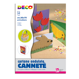 10FG CARTONCINO ONDULATO 50X70CM BIANCO ART 2206/6 DECO