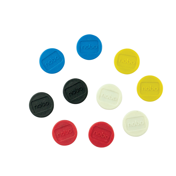 10 Magneti D24mm colori assortiti Nobo