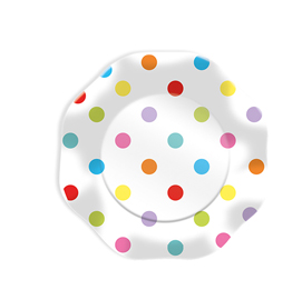 10 PIATTI POIS MULTICOLOR D18CM BIG PARTY