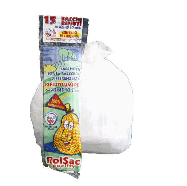 15 Sacchi BIO bianchi 42x45cm 15Lt 17mic Rolsac