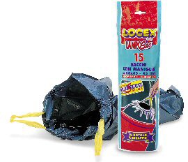15 Sacchi immondizia 53x65cm 40Lt 25mic Blu con maniglie
