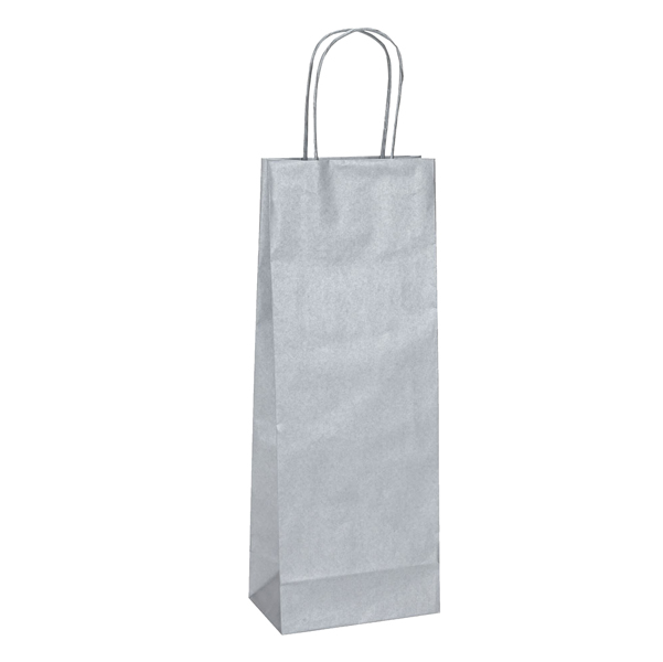 20 shoppers carta biokraft 14X9X38cm portabottiglie argento