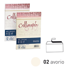 25 BUSTE CALLIGRAPHY MILLERIGHE 120X180MM 100GR 02 AVORIO