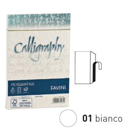 25 buste CALLIGRAPHY PERGAMENA 120x180mm 90gr bianco FAVINI