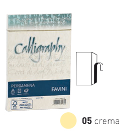 25 buste CALLIGRAPHY PERGAMENA 120x180mm 90gr crema FAVINI