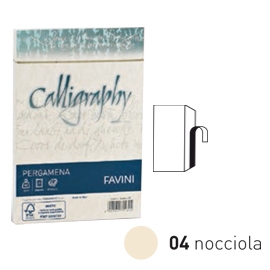 25 buste CALLIGRAPHY PERGAMENA 120x180mm 90gr nocciola FAVINI