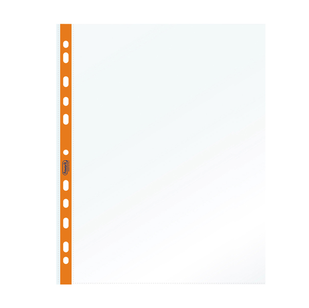 25 Buste forate c/ banda arancio NEON 22X30cm Favorit