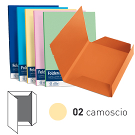 25 cartelline 3 lembi ACQUA 200gr 24,5x34,5cm camoscio FAVINI