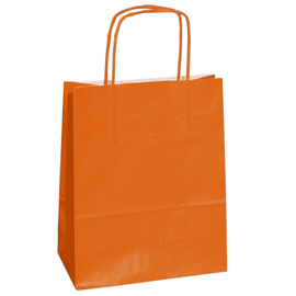 25 shoppers carta kraft 14x9x21cm twisted arancio