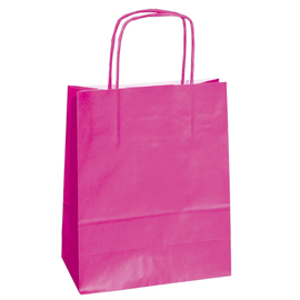 25 shoppers carta kraft 14x9x21cm twisted magenta