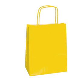 25 SHOPPERS CARTA KRAFT 26x11x35cm TWISTED giallo