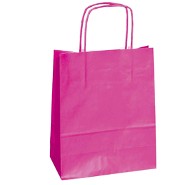 25 SHOPPERS CARTA KRAFT 26x11x35cm TWISTED MAGENTA