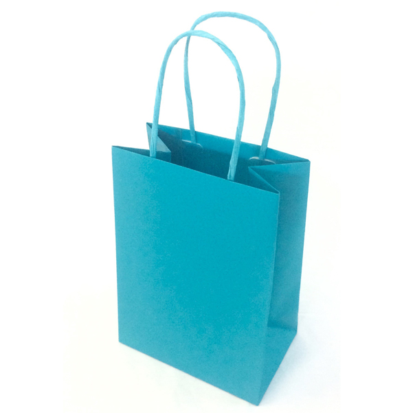 25 shoppers carta kraft 45x15x50cm twisted azzurro