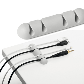 2 clip fermacavi adesiva per 4 cavi - grigio - Durable