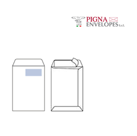 500 buste sacco CompetitorFSC®bianca strip adesivo c/finestra 23x33cm 100gr Pign