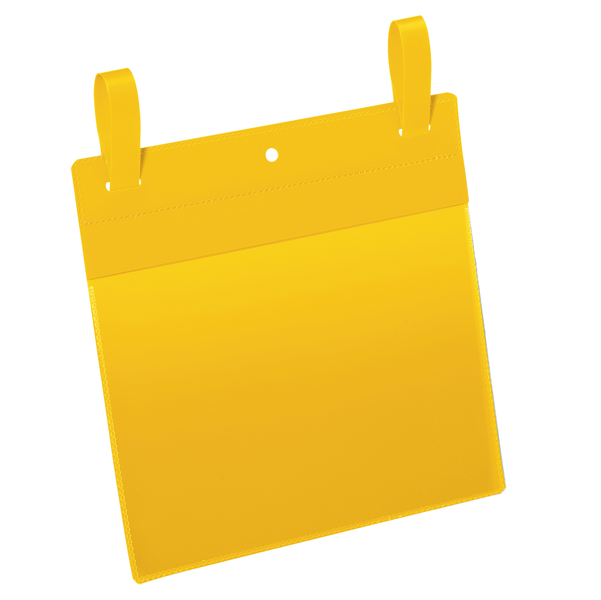 50 buste identificazione con fascette 210x148mm(A5-ORIZ.art.1749Giallo DURABLE
