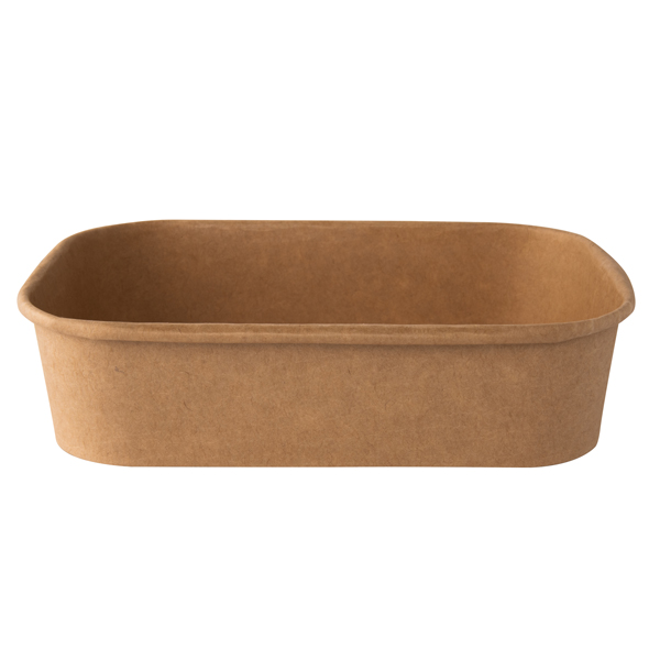 50 bowl rettangolari monouso 500ml cartoncino avana Signor Bio