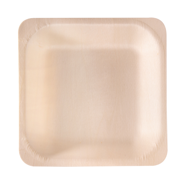 50 Piatti monouso in legno quadrati 14,5 x 14,5cm Signor Bio (Delist