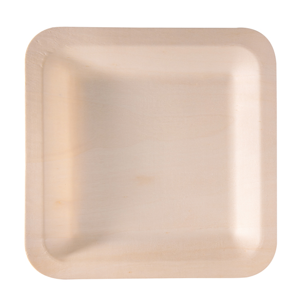 50 Piatti monouso in legno quadrati 21,5 x 21,5cm Signor Bio (Delist