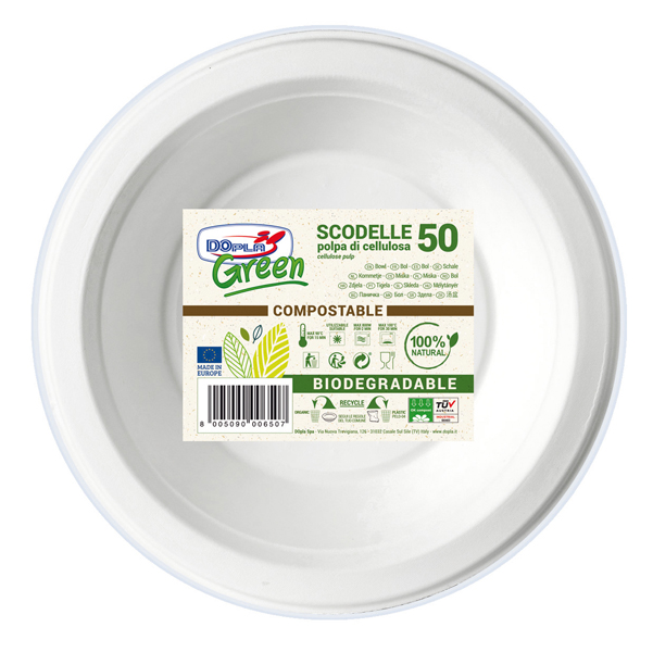 50 Scodelle D175mm BIODEGRADABILI Dopla Green art. 7707