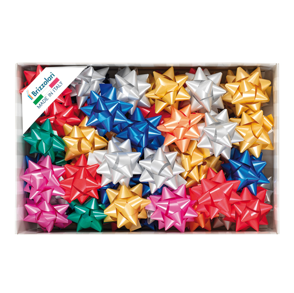 70 stelle nastro liscio 6800 19mmxD9cm colori assortiti natale Brizzolari