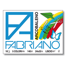 ALBUM ARCOBALENO (24X33CM FG 10 140GR 5 COLORI FABRIANO
