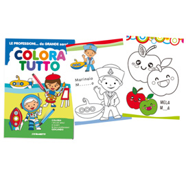 Album da colorare 24 facciate tema La Fattoria, Merende e Professioni Blasetti