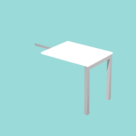 Allungo dx/sx per scrivania singola 80x60x74,6cm Bianco - AgorA'