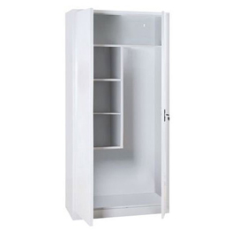 Armadio porta scope in metallo a 2 ante battenti 90x41xH181,5cm Grigio Kub8