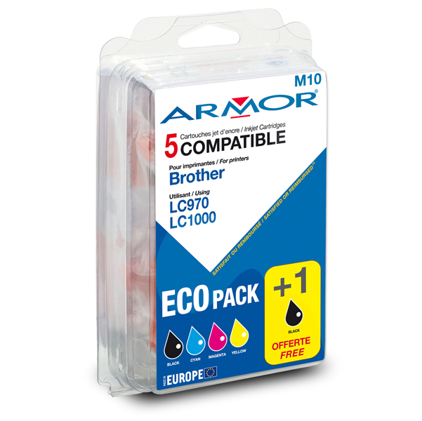 Armor Conf. Multipla 5 Cartucce LC 970/LC 1000 PER C/BROTHER (2BK 1C/M/Y