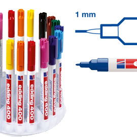 Astuccio 10 marcatore permanente EDDING 400 punta conica col.assortiti