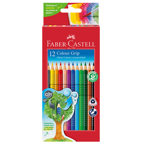 Astuccio 12 pastelli colorati Color Grip Faber Castell