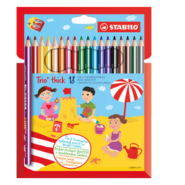Astuccio 18 pastelli Trio Thick colori assortiti STABILO