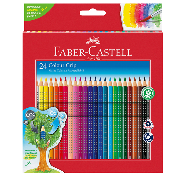 Astuccio 24 pastelli colorati Color Grip Faber Castell